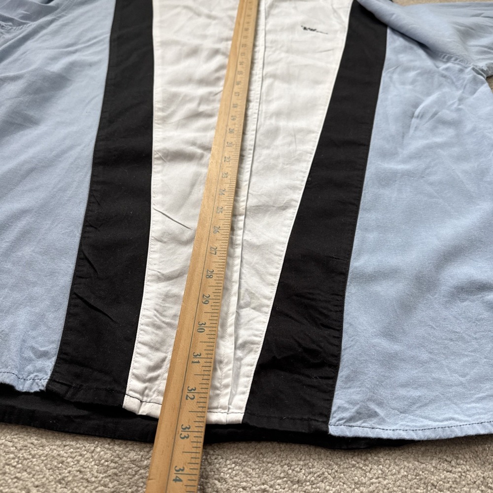 Vintage Mo Betta Western Shirt Blue Black Standing Collar Button Up Garth Brooks - Picture 7 of 8
